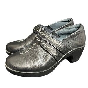 Ariat 10015242 Black‎ Leather Western Stitch Clogs Womens 8.5B Shoes